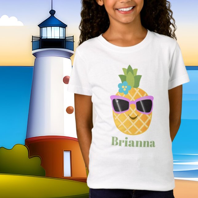 Cute Beach pineapple add name t-shirt (Creator Uploaded)