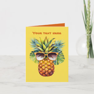 Cute beach pineapple add text card
