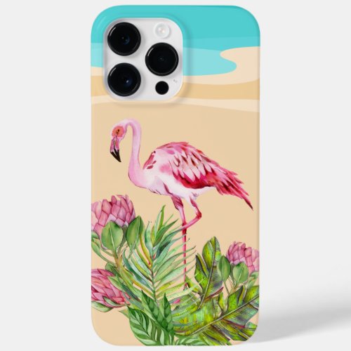 cute beach pink flamingo  Case_Mate iPhone 14 pro max case