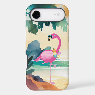 cute beach pink flamingo iPhone 17 air case