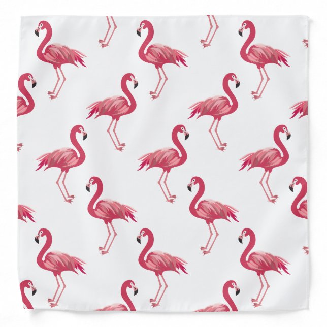 Cute Beach pink flamingo pattern Bandana (Front)