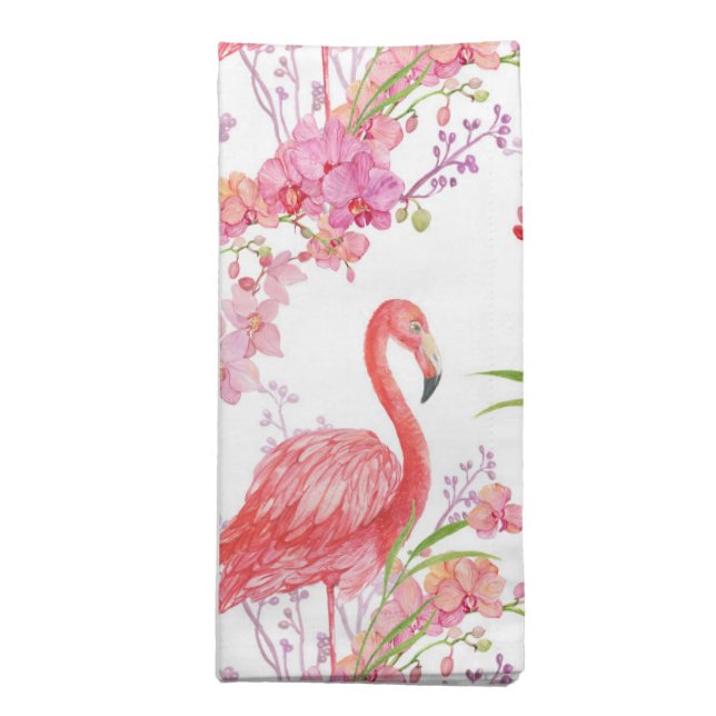 Cute beach pink flamingo pattern napkins (Folded)