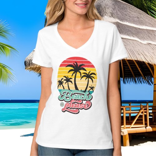 cute beach please word art T_Shirt