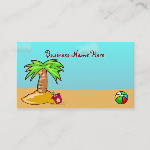 Customizable Cute Beach Scene Business Cards