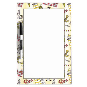 Cute Beach Scene Pattern Dry-Erase Board