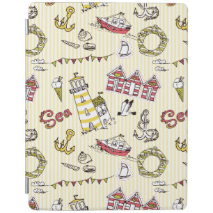 Cute Beach Scene Pattern iPad Smart Cover