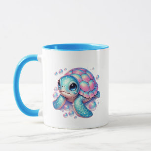 Cute beach sea turtle add monogram mug