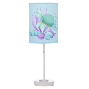 Cute beach sea turtle decor table lamp