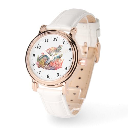 Cute Beach sea turtle lovers watercolor Watch