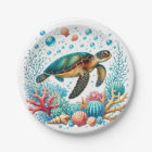 Cute beach sea turtle party