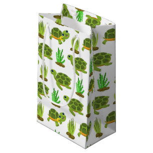 Cute beach sea turtle tiled party small gift bag