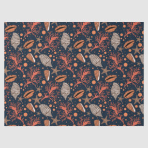 Cute beach seashell coral pattern party tissue tissue paper