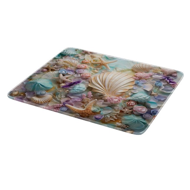 Cute beach seashell lovers cutting board (Corner)