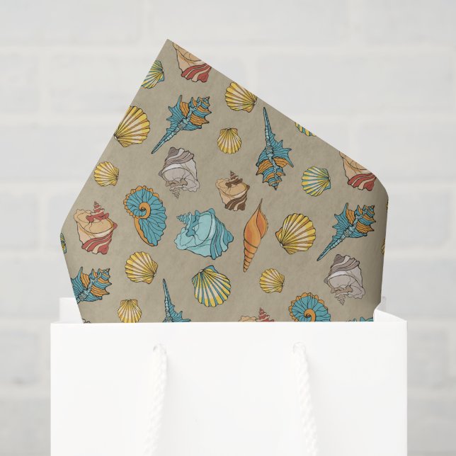 cute beach seashell tiled pattern tissue paper (Gift Bag)
