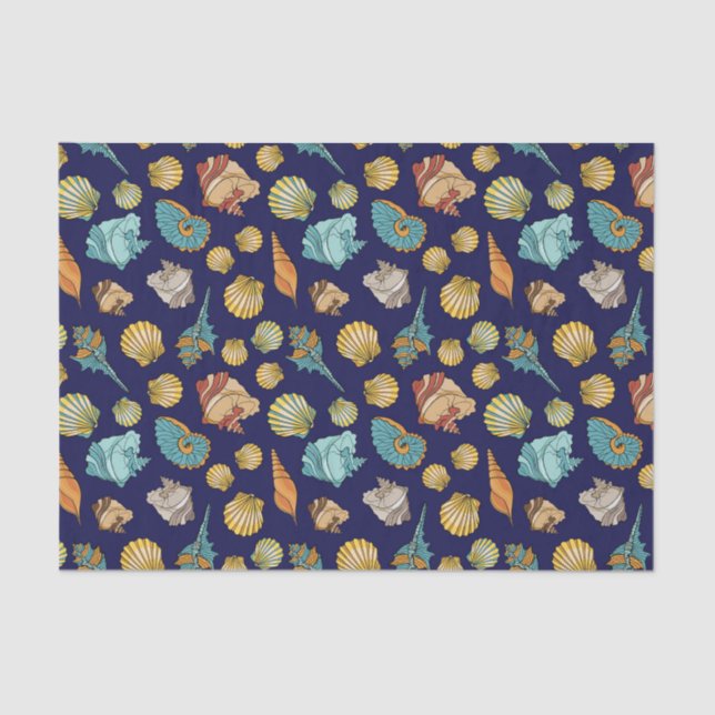 cute beach seashell tiled pattern  tissue paper (Front)