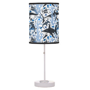 Cute beach shark pattern decor lamp