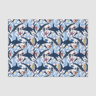 Cute beach shark pattern party tissue tissue paper