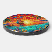Cute beach ship lovers wireless charger (Front 2)