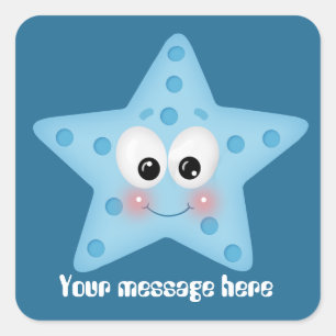 Cute beach starfish add message sticker