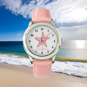 Mermaid Watch with sand shells starfish and a fish, ocean, sea, outlets water, gift