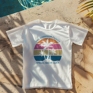 Cute Beach Sunset Palm Trees Custom Family Tri-Blend Shirt