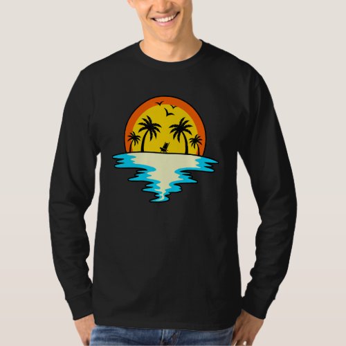 Cute Beach Sunset Vacation Holidays Summer Sea  Gr T_Shirt