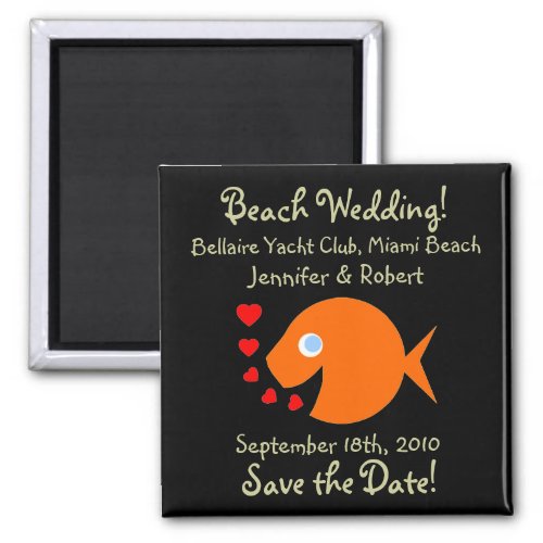 Cute Beach Themed Wedding Save The Date Magnet