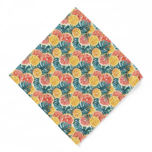 Cute beach tiled citrus pattern bandana
