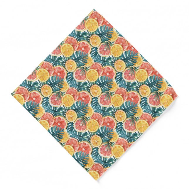 Cute beach tiled citrus pattern  bandana (Front)