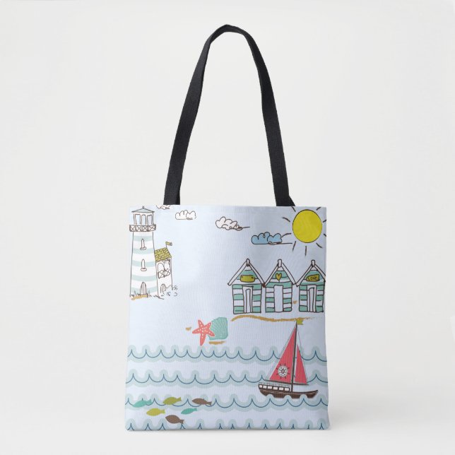 Cute Beach Tote Bag (Front)
