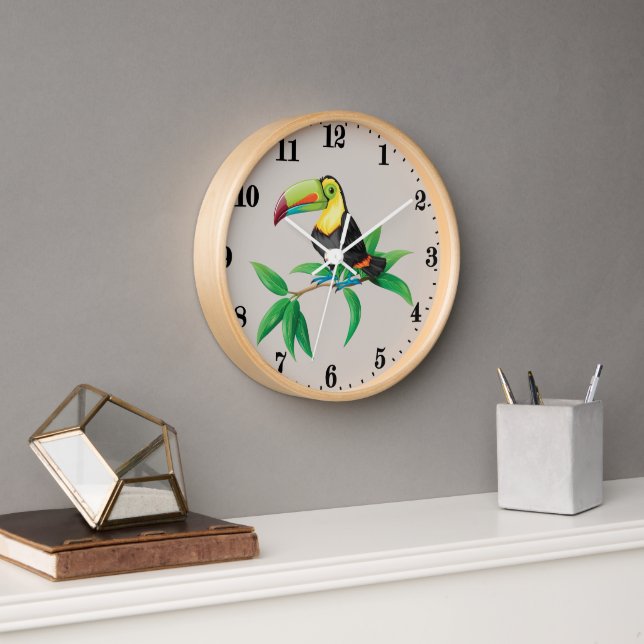 cute beach toucan decor clock (Office)