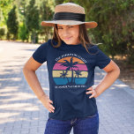 Cute Beach Vacation Tropical Palm Tree Custom Kids T-Shirt<br><div class="desc">This cute tropical palm tree sunset girls t-shirt is perfect for a spring break trip or a fun cruise ship getaway vacation with the family. Personalize a set of customized t-shirts for your group outing to the beach or an island family reunion.</div>