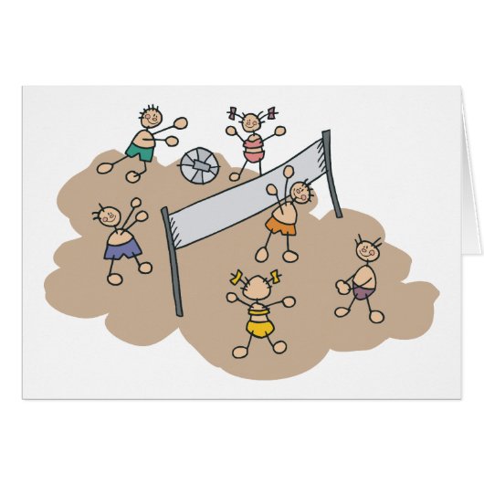 Cute Beach Volleyball Gift Cards (Front Horizontal)