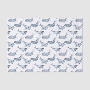 cute beach whales tiled party tissue paper