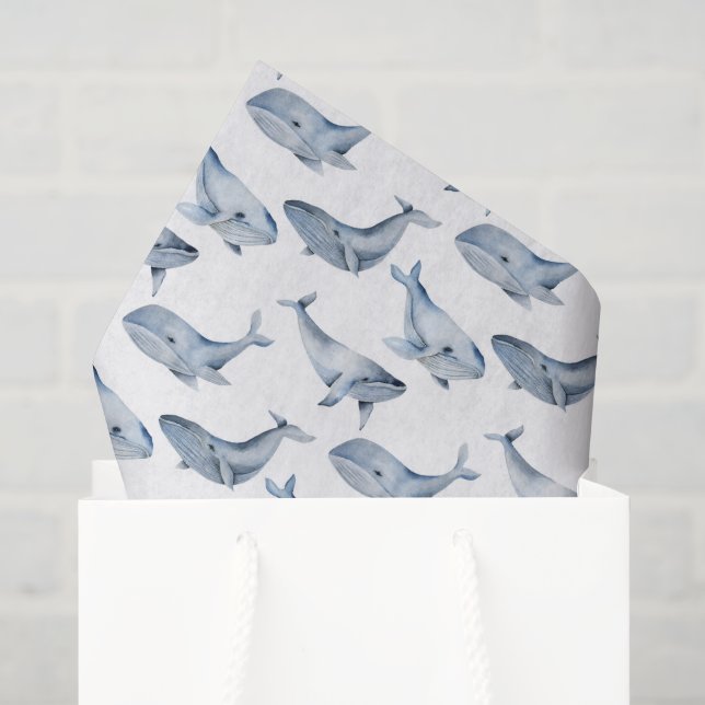 cute beach whales tiled party tissue paper (Gift Bag)