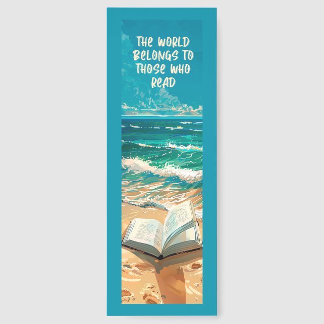 Cute Beach With Quote Bookmarks (Back)