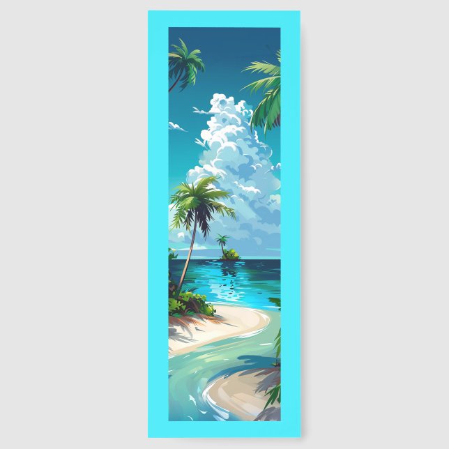 Cute Beach With Quote Bookmarks (Back)