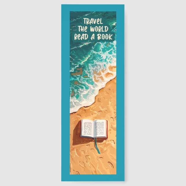 Cute Beach With Quote Bookmarks (Back)