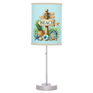 Cute beachlovers sign table lamp