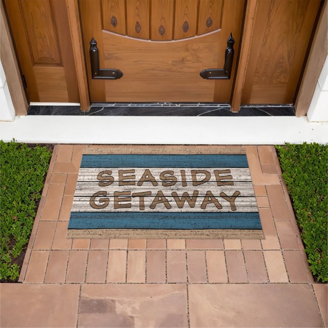 Cute Beachy Seaside Summer Quote Art Welcome Doormat (Outdoor)