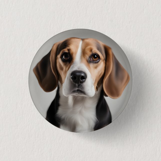Cute Beagle Button (Front)