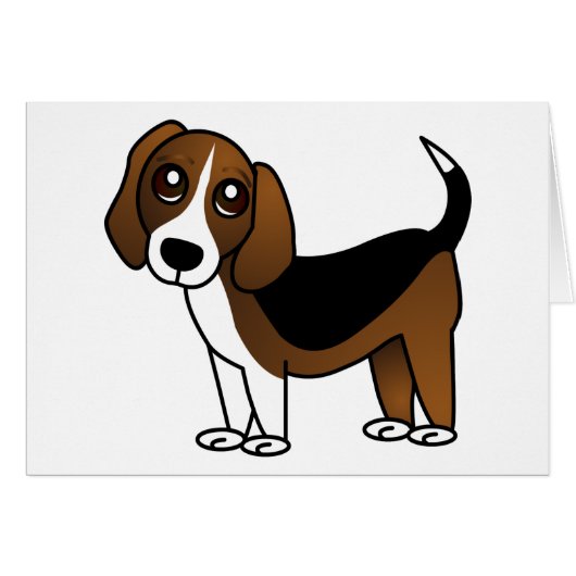 Cute Beagle Cartoon Dog Cards (Front Horizontal)