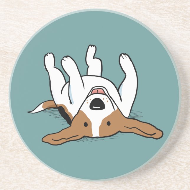 Cute Beagle Cartoon Dog Drink Coaster (Front)