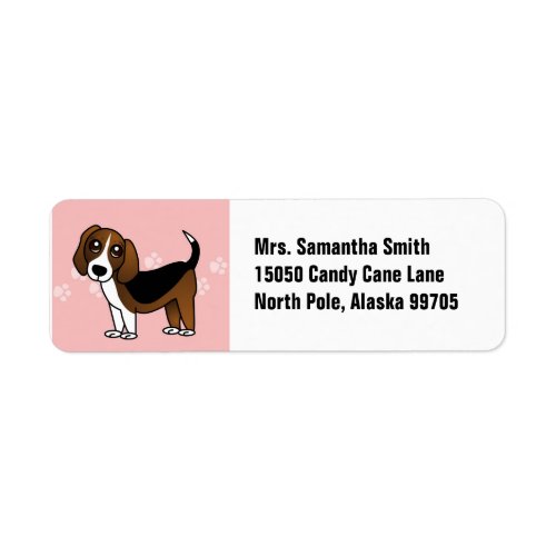 Cute Beagle Cartoon Dog Label