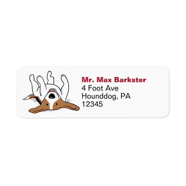 Cute Beagle Cartoon Dog Return Address Label (Front)