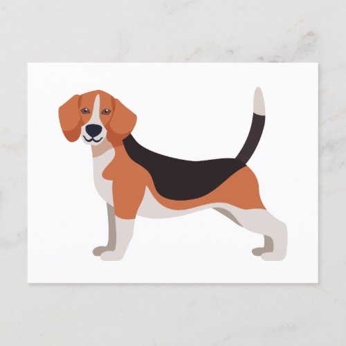 Cute Beagle Cartoon Puppy Dog  Hello Miss You Postcard