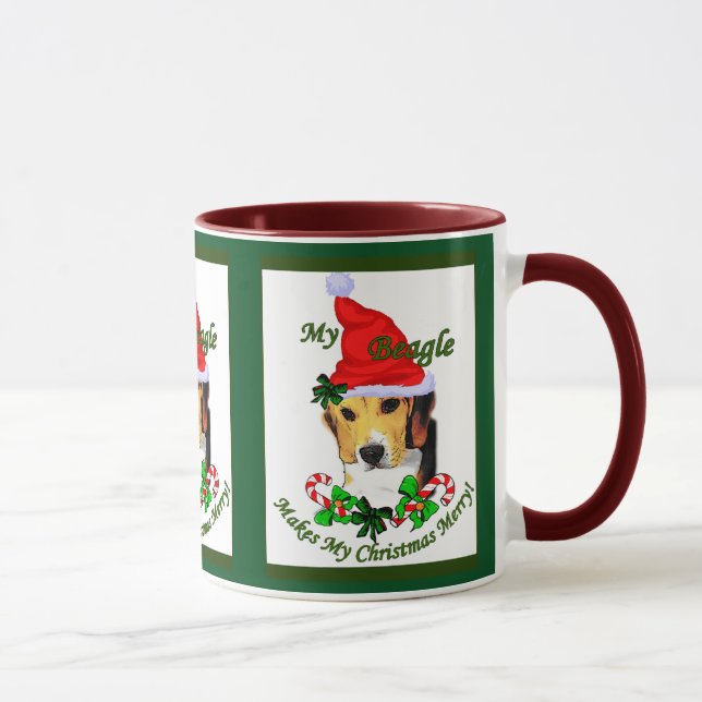 Cute Beagle Christmas Gifts Mug (Right)