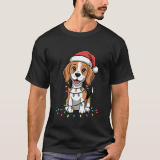 Cute Beagle Christmas Xmas Santa Hat Dog Lovers Ho T-Shirt