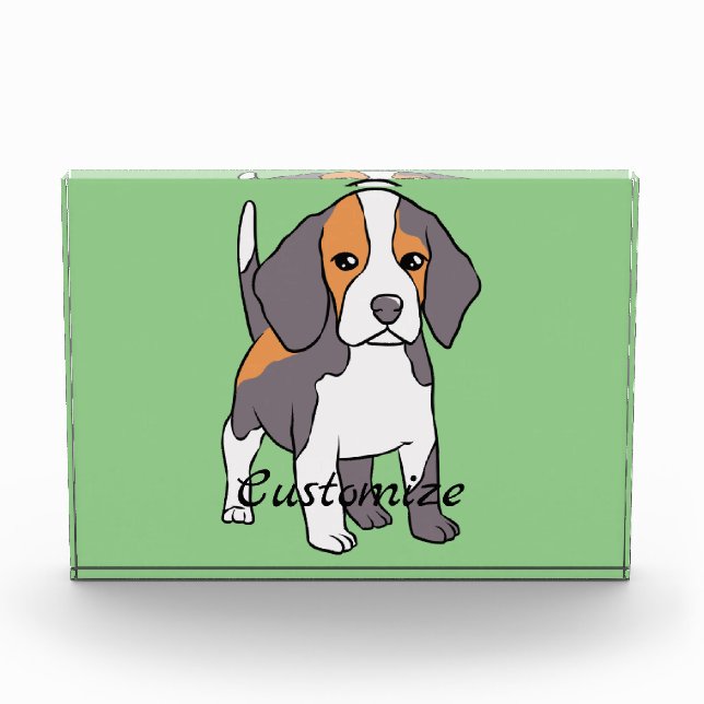 Cute Beagle Dog Breed Thunder_Cove Acrylic Award (Front)
