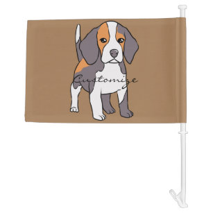 Cute Beagle Dog Breed Thunder_Cove Car Flag